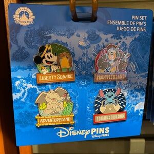 2024 Disney Parks Magic Kingdom Booster 4 Pin Set OE Big Al Stitch Mickeys BNWT